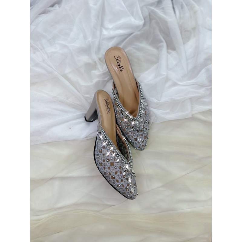 RATTU BOUTIQUE- Termurah!!! Heels 7cm brukat payet Lesti 7 warna series / sepatu pengantin/ sepatu wisuda / sepatu kondangan / wedding shoes