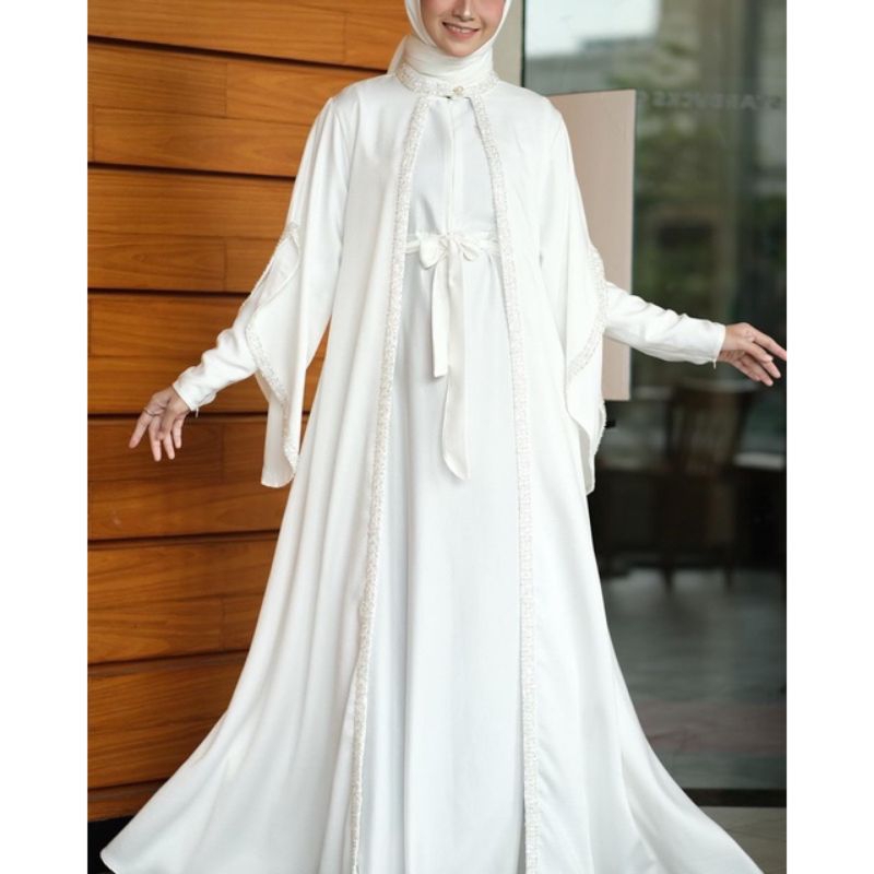 Preloved Nura Abaya Broken White xs Rudeya syari