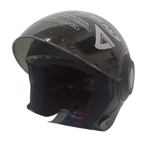 GM HELM EVOUQ SOLID BLACK DOFF GM SINGLE VISOR