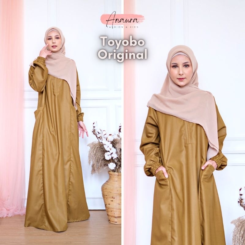 Gamis Terbaru 2023 Wanita Polos Mikaila Toyobo Asli Seragam PNS / PEMDA / PDH / Khaki Terbaru