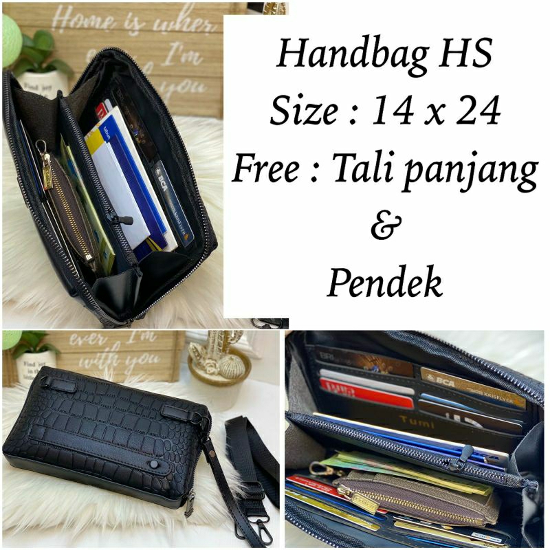 Handbags Brand Hs Multi Pouch Slempang Bahan Wp &amp; Emboss Importt Semprem