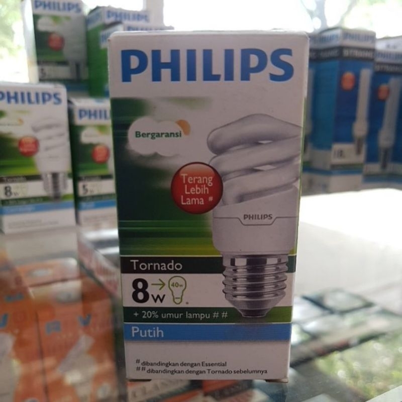 Bola Lampu Philips Tornado 8W Putih