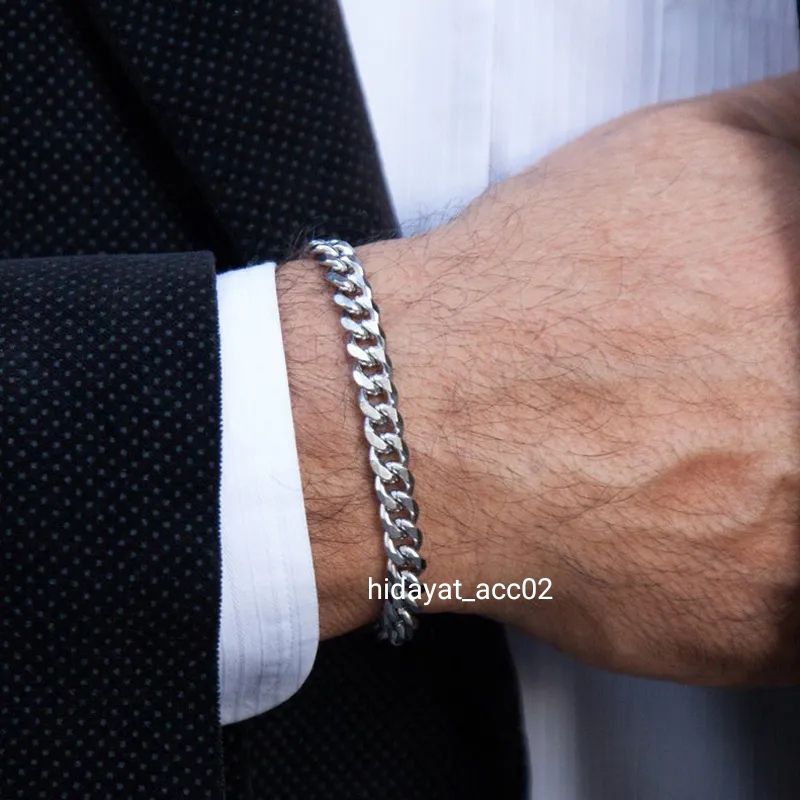 {COD}GELANG RANTAI BAHAN TITANIUM PRIA WANITA GELANG ANTI KARAT GELANG KEREN SATU LAPIS