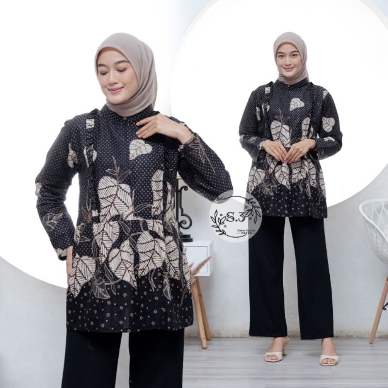 Baju batik wanita kantor kemeja batik wanita modern