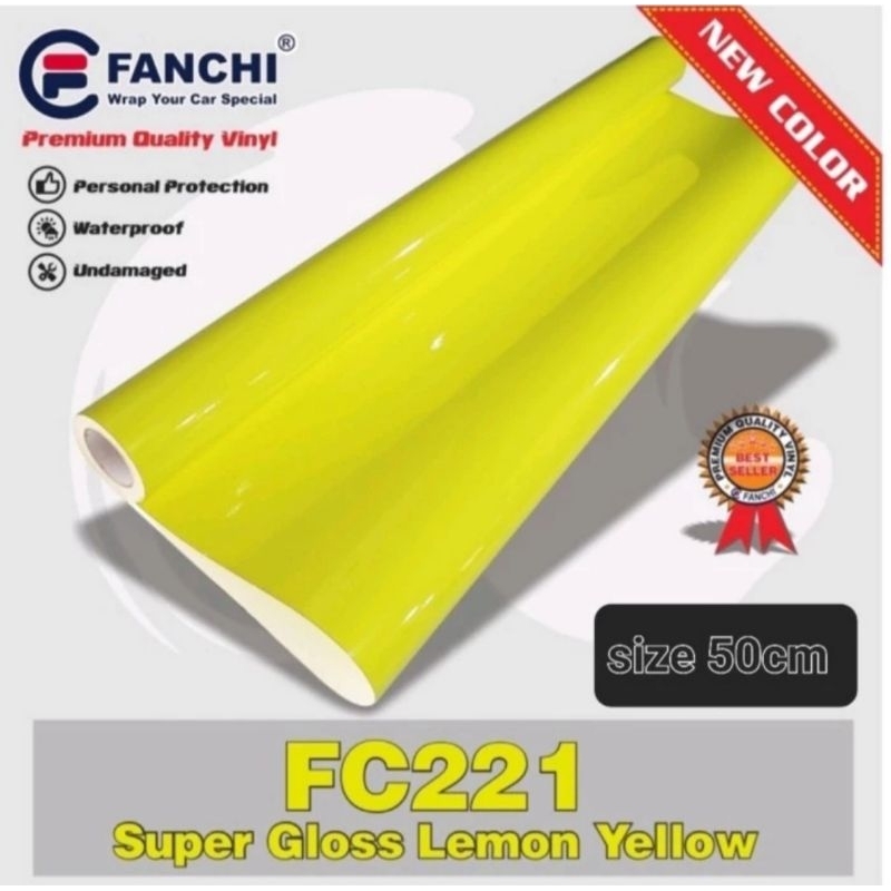 ROLL Sticker Fanchi FC221 Super Gloss Lemon Yellow 50cm × 8,5m ROLL