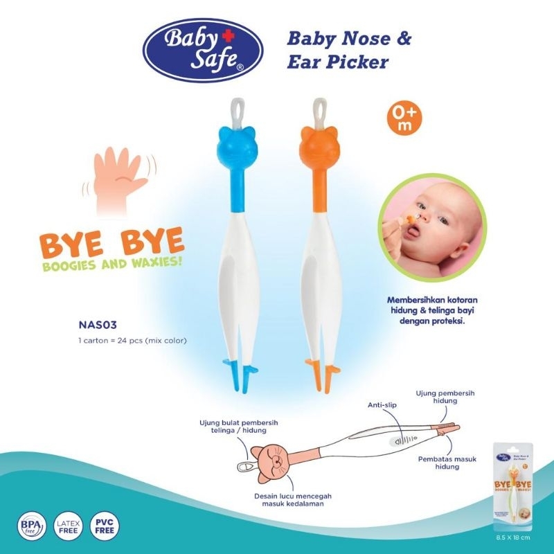 Baby Safe Baby Nose &amp; Ear Picker (NAS03) - Pembersih Hidung &amp; Telinga Bayi