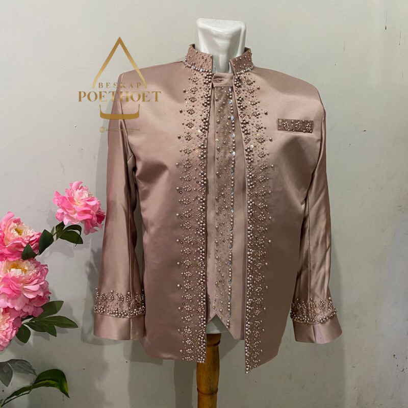 baju basofi pengantin pria sunda Muslim bridal mocca set peci dan celana