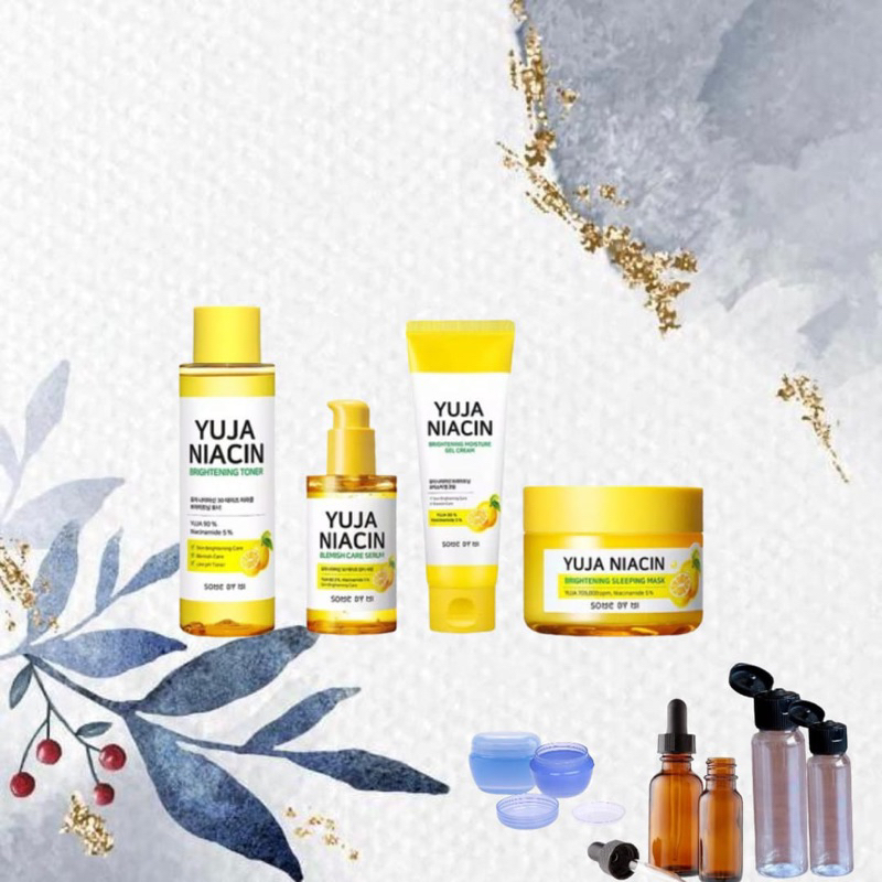 Share in Jar Some by mi Yuja Niacin Brightening Sleeping Mask Moisture Gel Cream Toner Blemish Serum