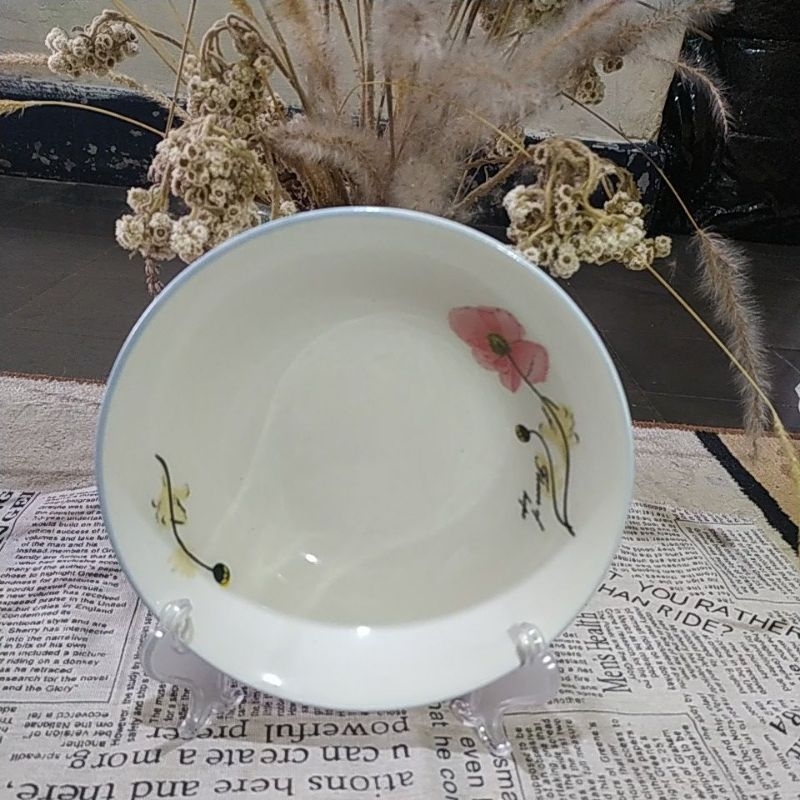 mangkok keramik motif bunga