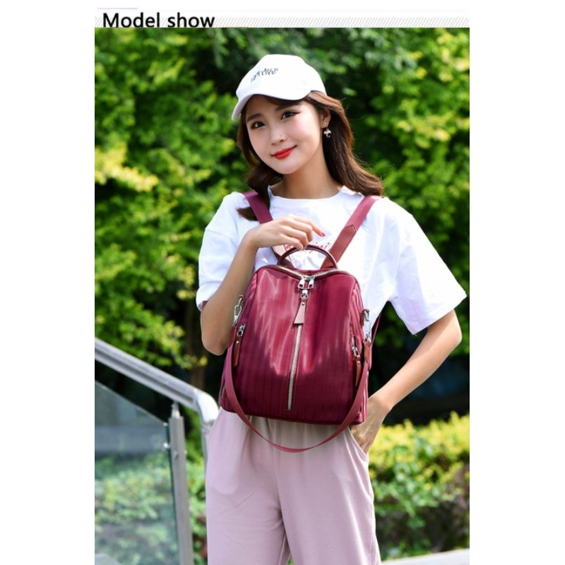 COD√ Multifungsi selempang tas Ransel berkualitas baik Wanita Backpack Shoulder bag IMPORT 501