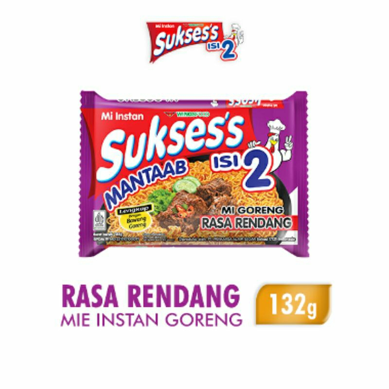 

Sukses's Mantap isi 2 / Mie Goreng Rasa Rendang / 132 gr / 1 Dus/24pcs