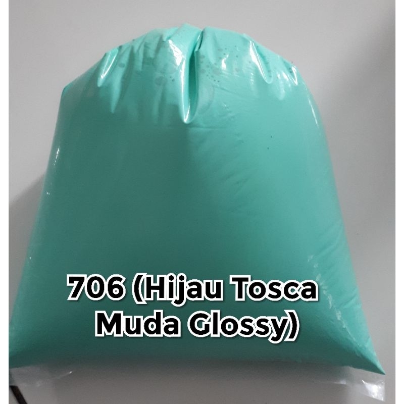 CAT TEMBOK KILOAN GLOSSY 1kg WARNA HIJAU TOSCA MUDA