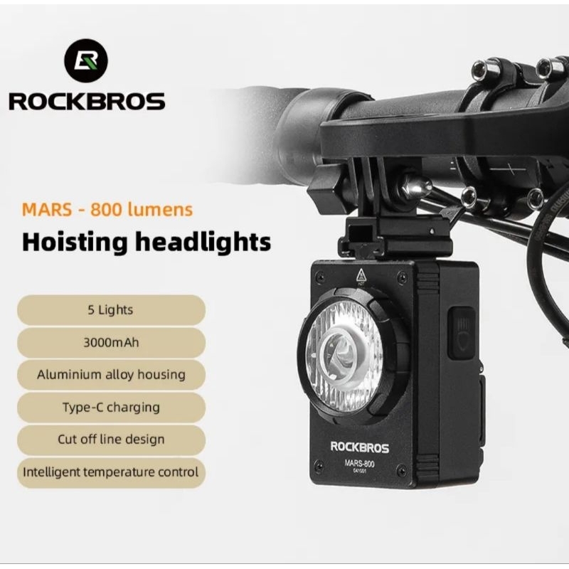 Lampu sepeda Rockbros MARS 800 dengan remote