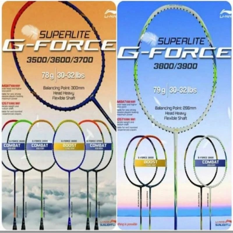 Raket Badminton Lining Gforce Super Lite 3500  3600  3700 3800 3900 II 2 100% Original