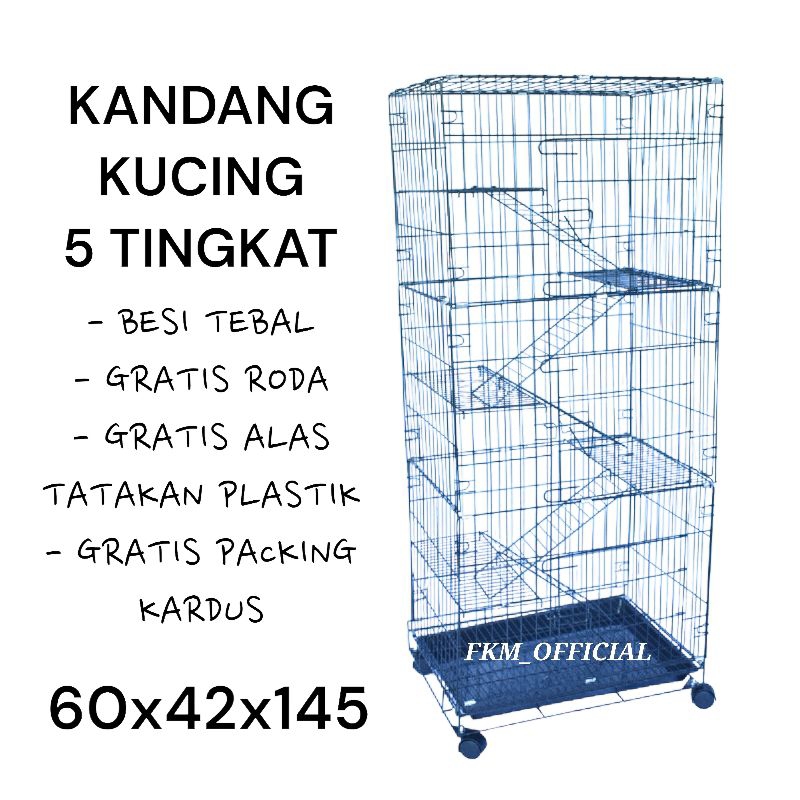 PROMO Kandang kucing tingkat 5 lantai ready HITAM