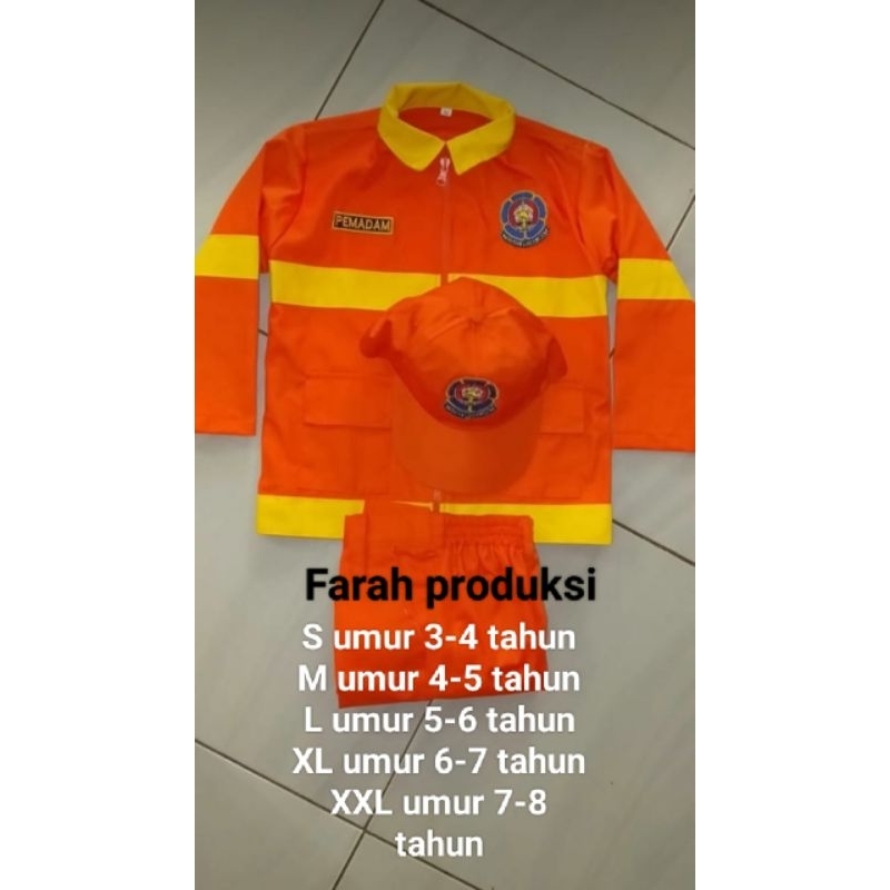 BAJU SERAGAM PEMADAM KEBAKARAN ANAK/KOSTUM KARNAVAL