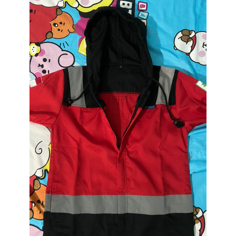 Wearpack Safety Penutup Kepala - Jaket Proyek - Baju Safety - Werpack Kerja Model Jaket - Jaket Kerj