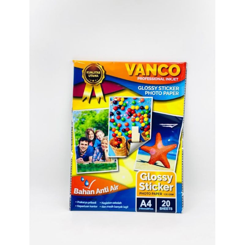

Kertas Foto Sticker Vanco 135 Gsm