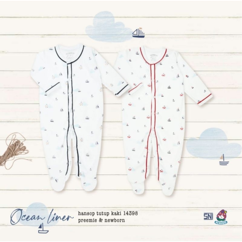 Ichigo Hansop Panjang Apollo Ocean Liner NB (1 Pcs) Sleepsuit Bayi IC-HPJA