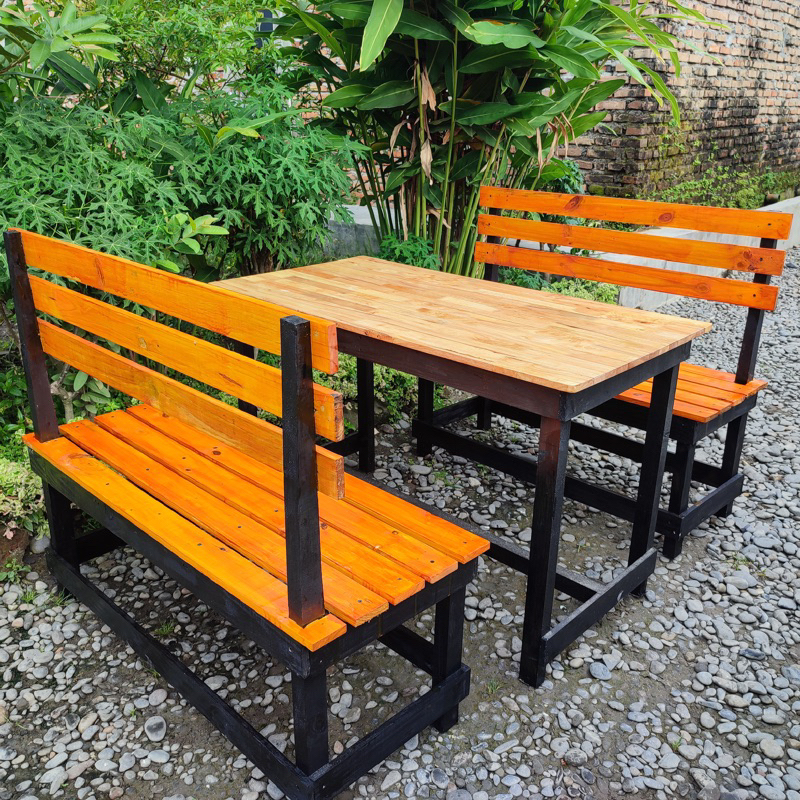 Set meja kafe cafe sandaran panjang