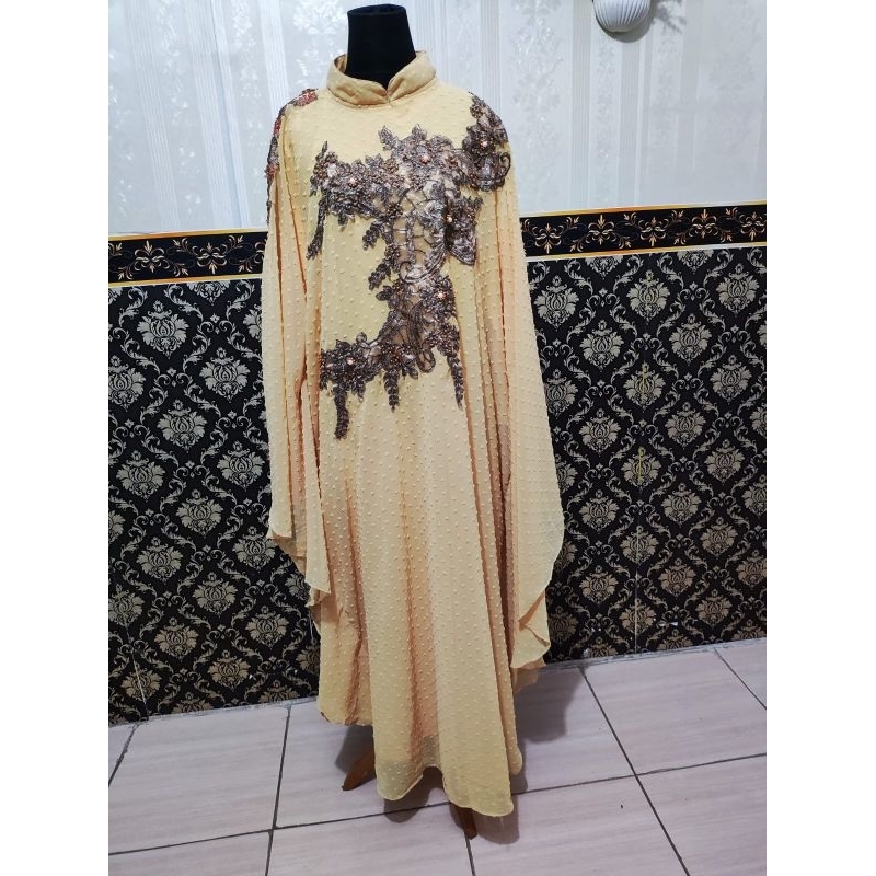 Kaftan kuning ceruty rubi preloved