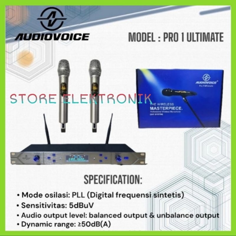 Mic Wireless AUDIOVOICE Pro 1 Unlimate, Mic Bisa Ubah frequency Garansi