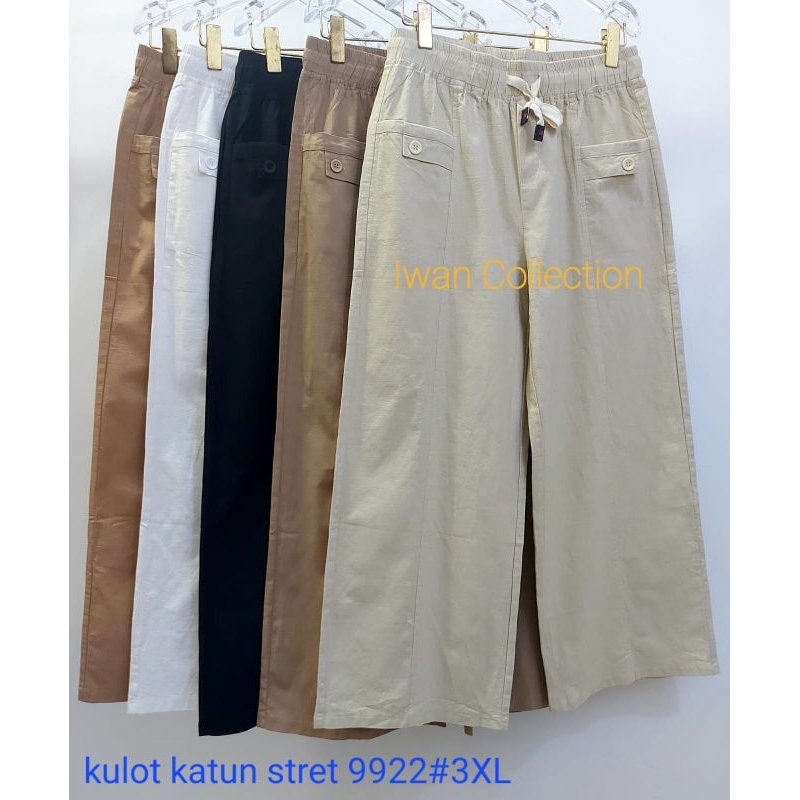 Celana Kulot Katun Stret Import Premium seri 9922# ( 2XL, 3XL, 5XL )