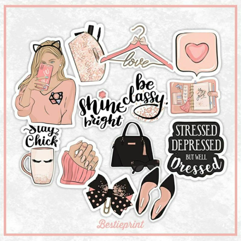

STIKER AESTHETIC VINTAGE SET VINYL WOMEN / Sticker Tumblr -Stiker VINYL Aesthetic-Stiker Hp/Botol/Laptop/Stiker TUMBLER