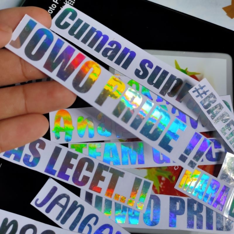 BISA REQUEST! CETAK STIKER CUTTING HOLOGRAM BISA REQUEST NAMA SESUKAMU.