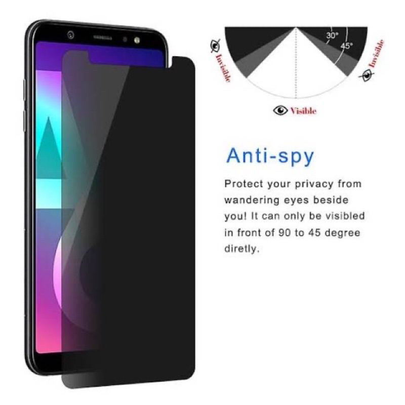 Tempered Glass Anti Spy Samsung A7 2018 A6+ A8+ J4+ J6+ J4 Core J2 Prime J4 Prime J6 Prime J7 Prime J7 2018 J8 2018 J7 Pro J730