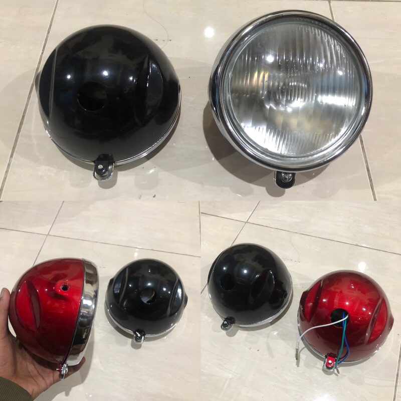 LAMPU DEPAN HONDA CB 125 SET BATOK BESI REFLEKTOR LENGKAP
