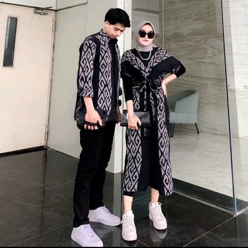 couple tenun maxxy syiera - raisa black vory couple - baju tenun - set tenun couple - dress tenun - 