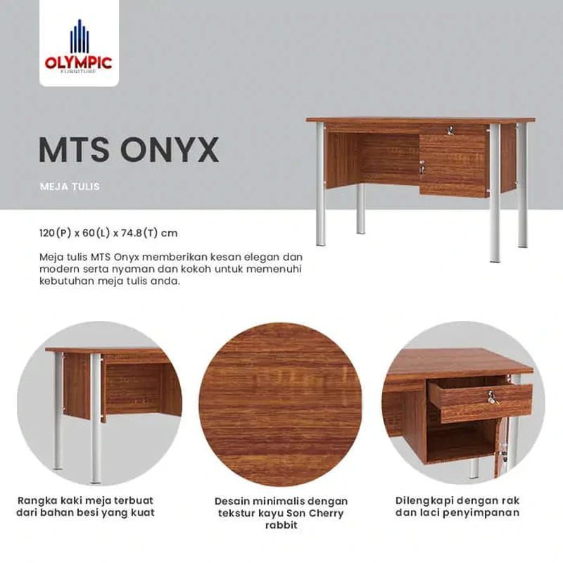 OLYMPIC MEJA TULIS / MEJA KASIR / MEJA KANTOR / MEJA KERJA / MEJA OFFICE KAKI BESI MTS ONYX ( KHUSUS
