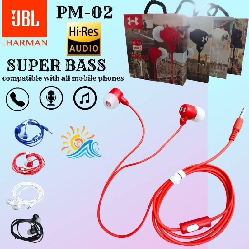 HF HEADSET HANDSFREE JBL PM 02 SUPER BASS/HEADSET JBL PM 02 HIGH QUALITY