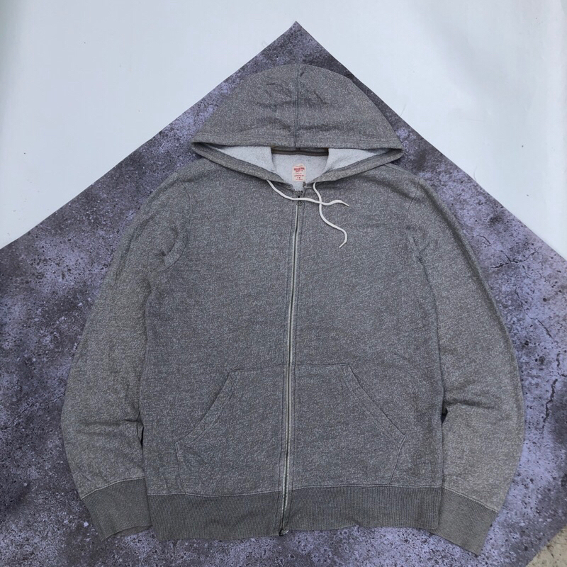 jaket jumper Zip hoodie basic polos abu abu #trz132 original brand asli ori