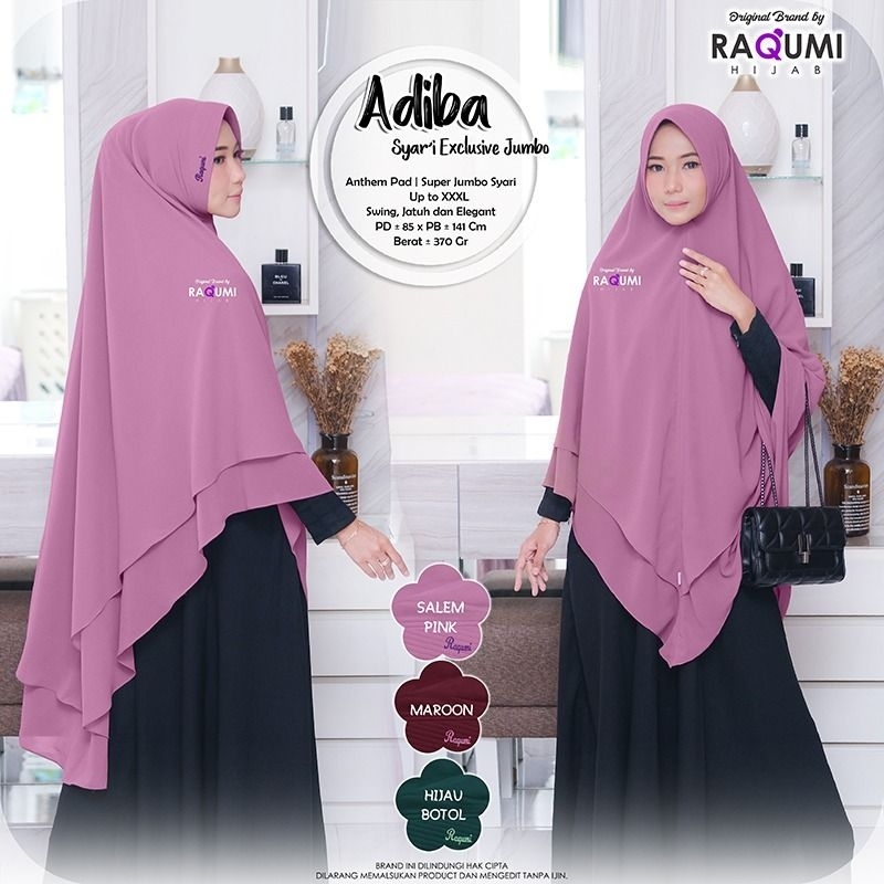 Adiba Syari Exclusive Jumbo ori Raqumi Hijab