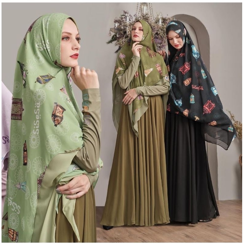 Sale khimar Nazmia black Sisesa