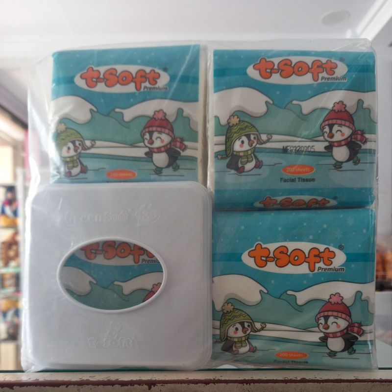 T-soft tisu isi 4 + tempat tisu