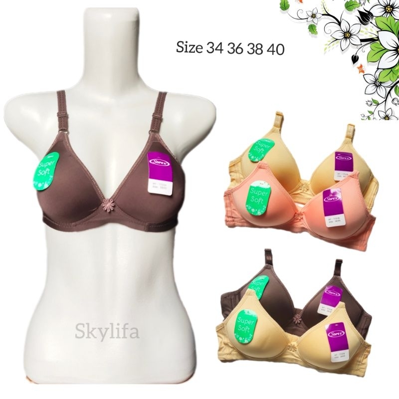1 PCS Bh Bra Busa Sorex 17238 wanita Remaja Dewasa Ukuran Size 34 36 38 40 Tanpa kawat dan Busa