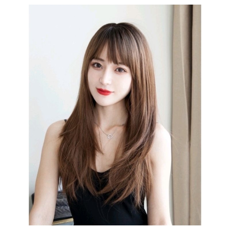wig Rambut Palsu wanita panjang wig cwe murah Rambut Palsu perempuan korea