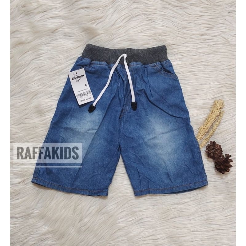 Celana Jeans Pendek Anak Laki Laki Pinggang Rib Jins Cowok Usia 1-10 Tahun