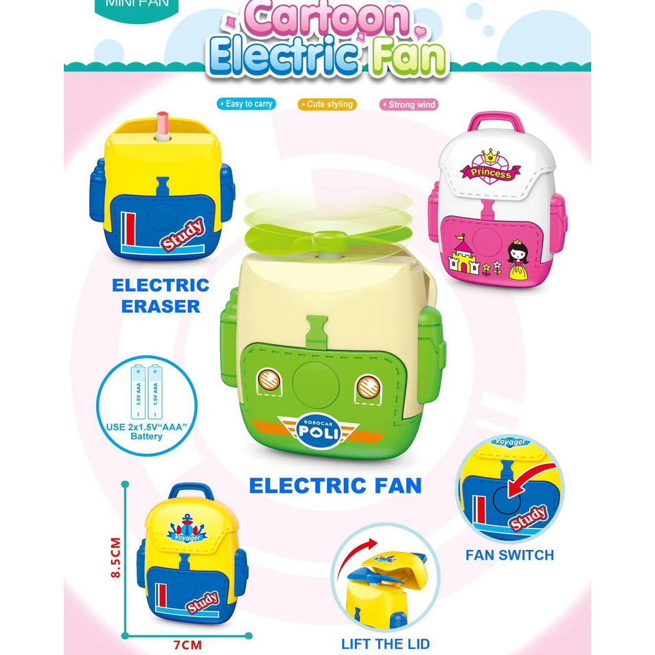 KIPAS ANGIN TANGAN /MINI FAN BACKPACK ELECTRIC FAN KARAKTER LUCU/IMUT TERBARU