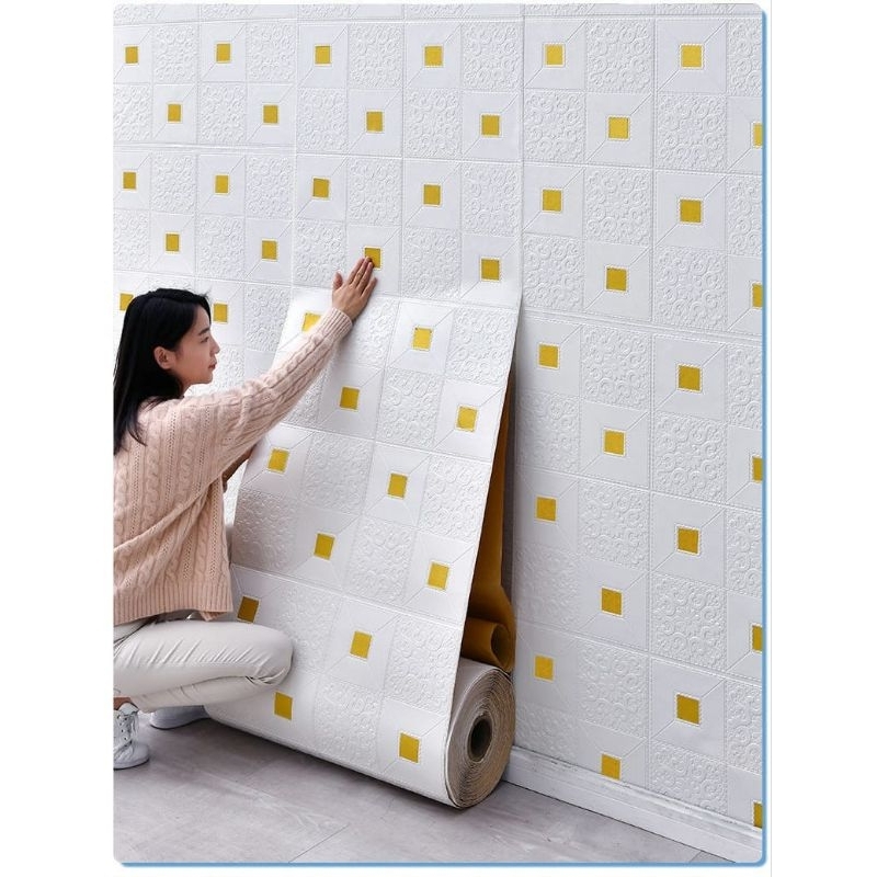 Wallpaper 3d Roll panjang wallpaper 3d bata foam