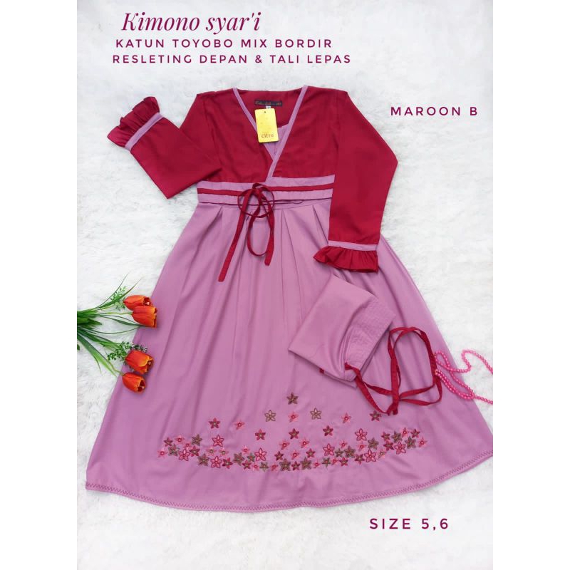 gamis anak kimono syari || gamis syari|| gamis citra kids