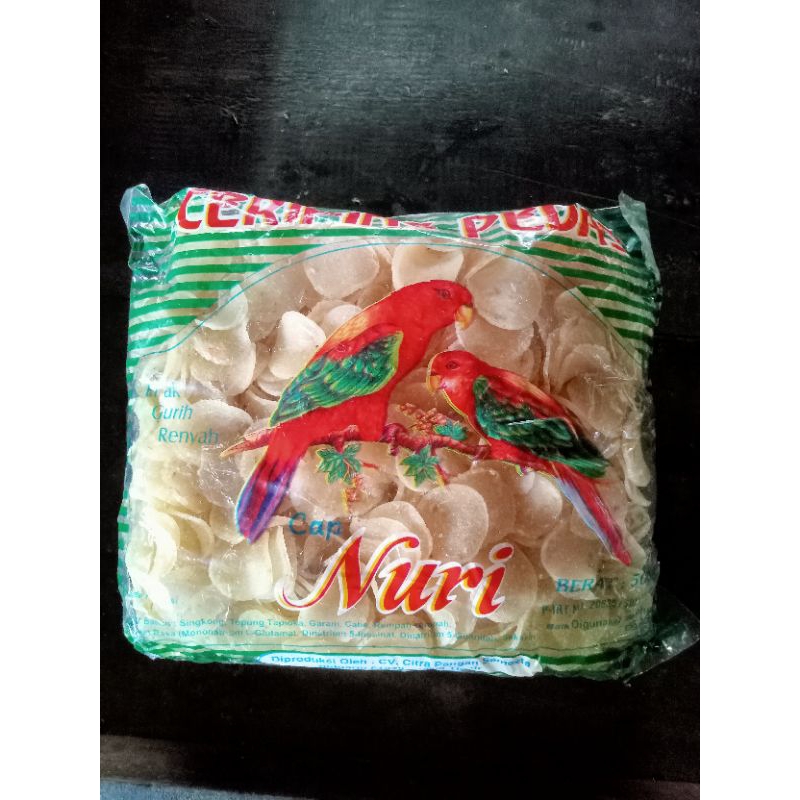 

kerupuk singkong pedas cap nuri 500g/ceriping singkong pedas