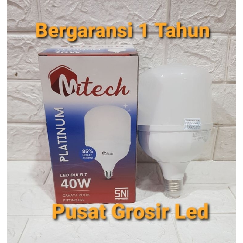 Mitech Platinum 40 Watt Cahaya Putih Lampu Led T Bulb Capsule Bergaransi 1 Tahun