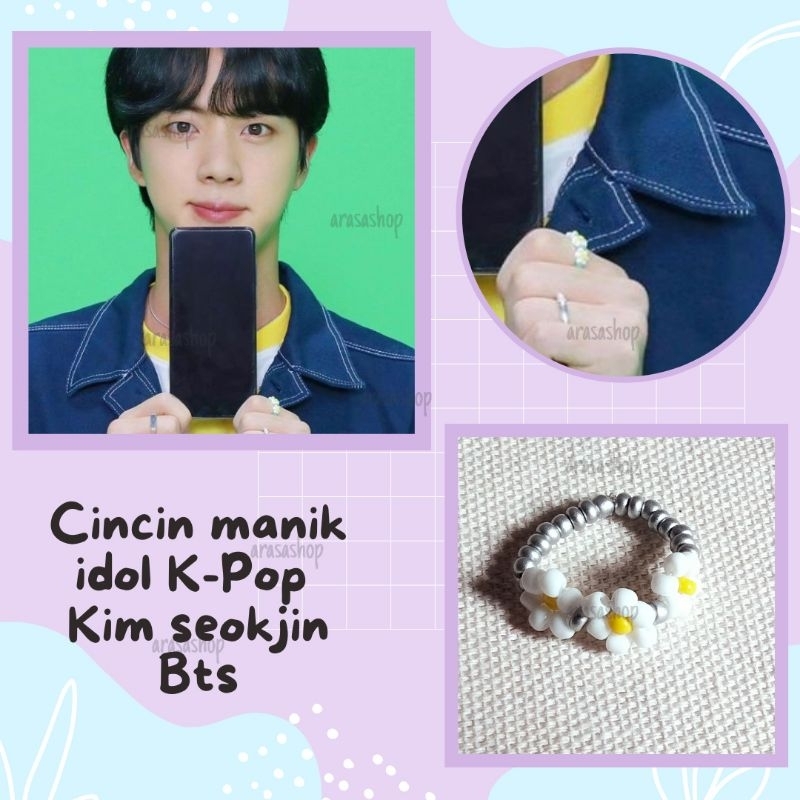 cincin bts | cincin manik | cincin Korea | cincin idol kpop | ring beads Kim seokjin | jin bts
