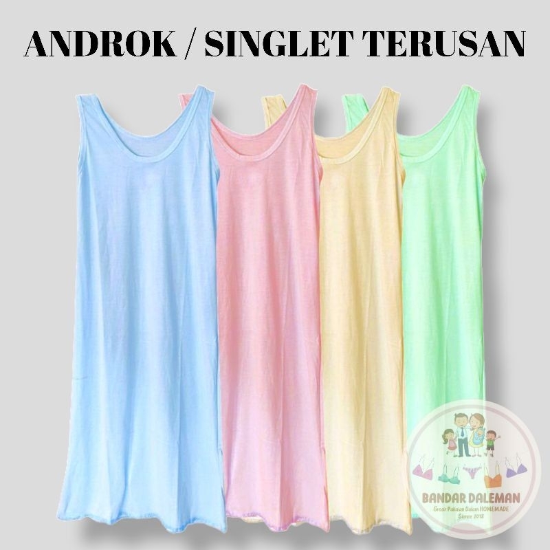 Daleman Gamis Panjang / Androk Terusan / Singlet Wanita Terusan Panjang / Handrok Terusan Panjang Da