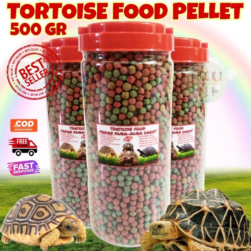 [500 GR IN JAR] Makanan pakan pelet kura kura darat sulcata sulkata pardalis indian star aldabra rus
