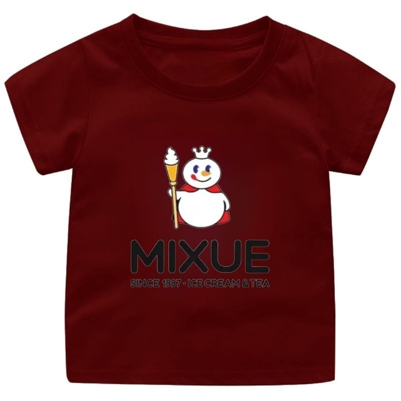 Baju Kaos anak mixue terbaru(tongkat) 1-12Tahun/Remaja/Dewasa Ukuran.S.M.L.XL.2XL.3XL.4XL.5XL 4warna